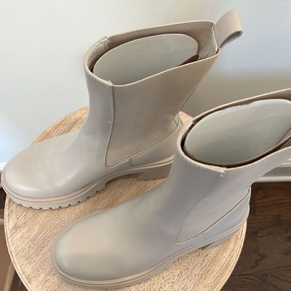 Steve Madden Hesitant Lug Mid Calf Boot Bone Leather Size 8.5 NIB - Picture 7 of 11